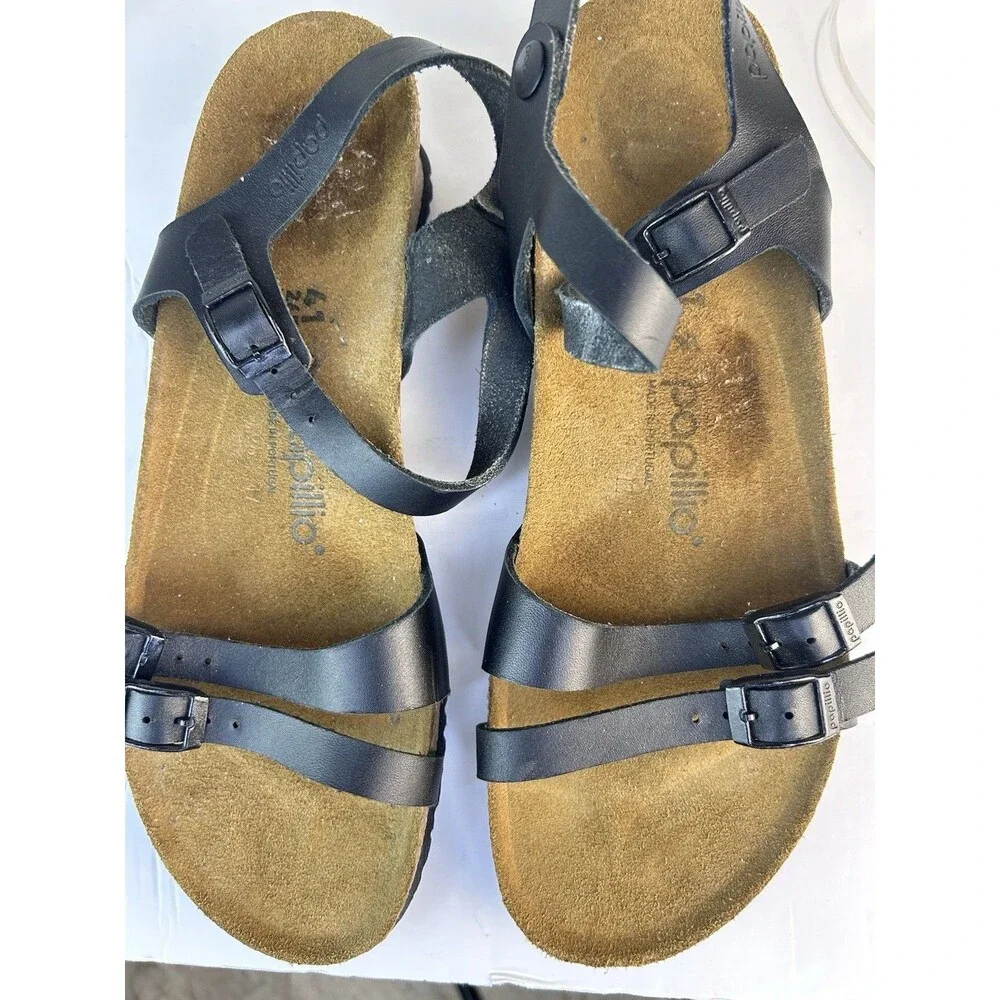 Birkenstock Papillio Leather Sandals  Women's 41 US 10-10.5  Platform Cork Black